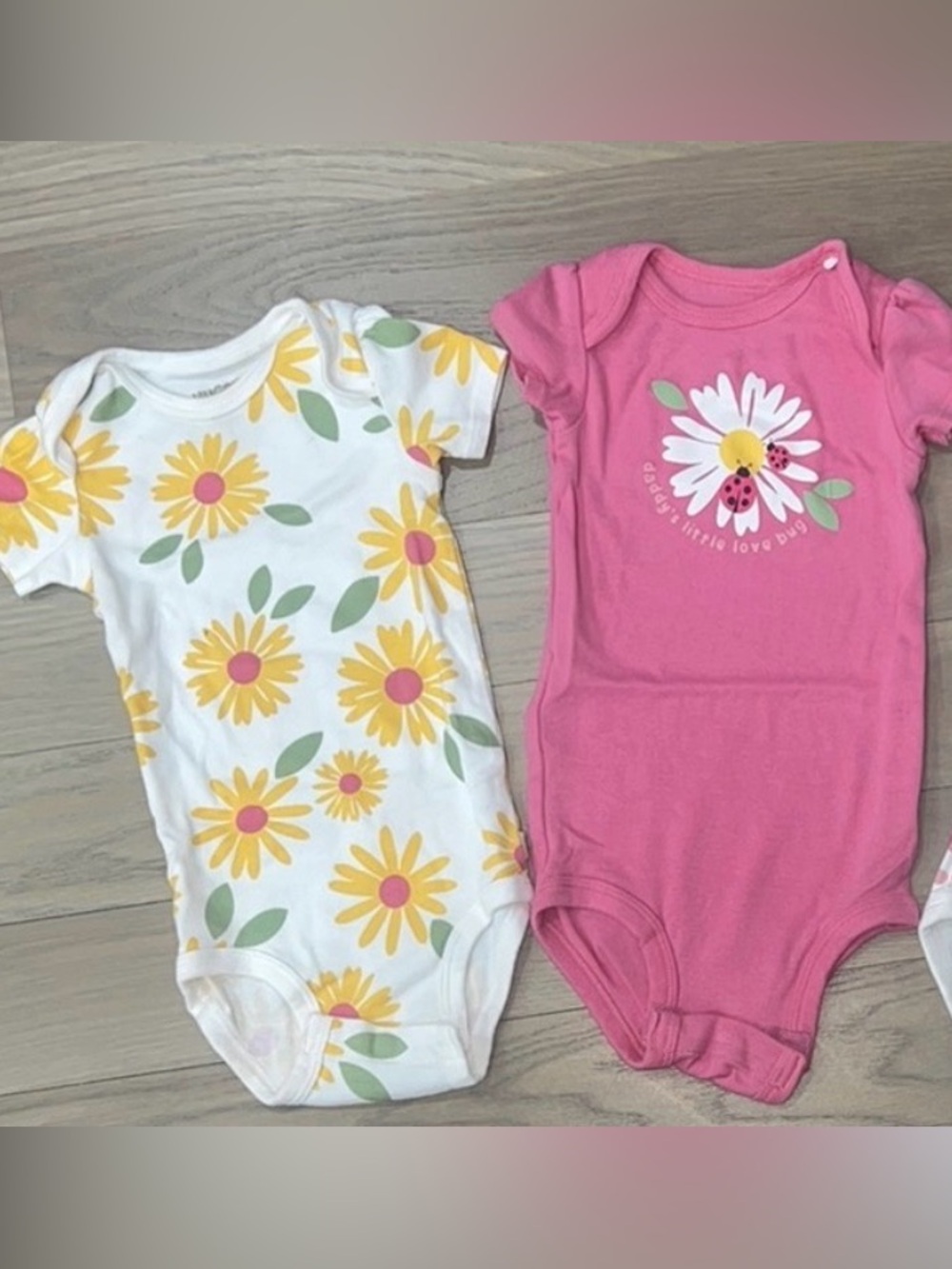 Floral Pink and Polka Dot Girls Short Sleeve Bodysuit Set